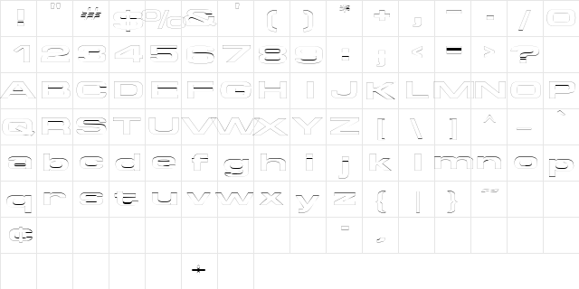 SupertouchOutline Regular font glyphpreview