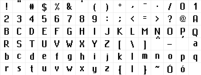 MiniMasa Regular font glyphpreview