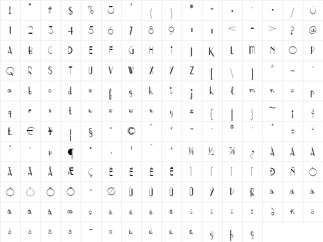 FifthAvenueSalonNF Regular font glyphpreview