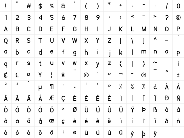 Flaunters Regular font glyphpreview