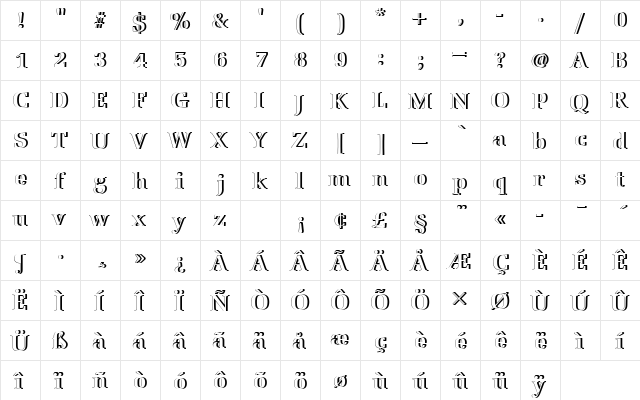 URWLatinoTBolRe1 Regular font glyphpreview