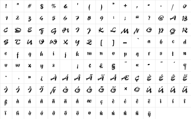 StentorTIn1 Regular font glyphpreview