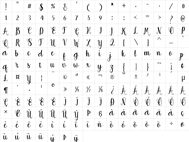 Thatch Regular font glyphpreview
