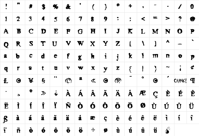 Moonshine Murky font glyphpreview