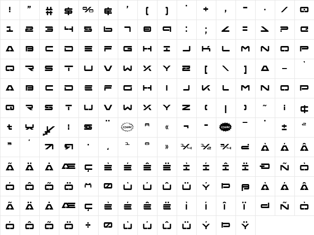 Free Agent Bold Bold font glyphpreview