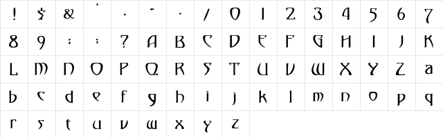 Monmondo Regular font glyphpreview