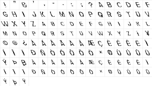FZ WARPED 21 LEFTY Normal font glyphpreview