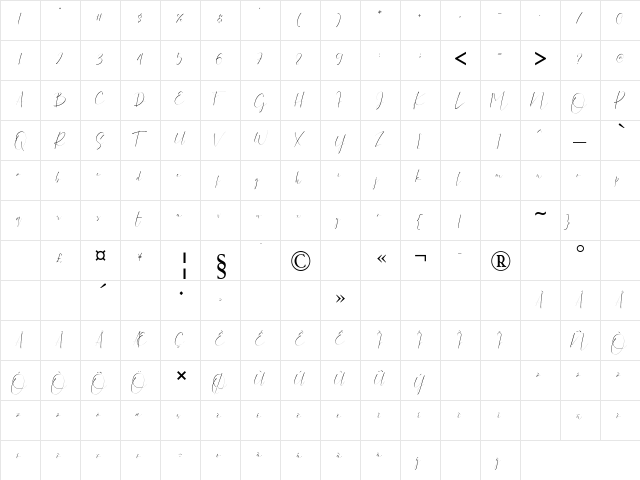 dattebayo Regular font glyphpreview