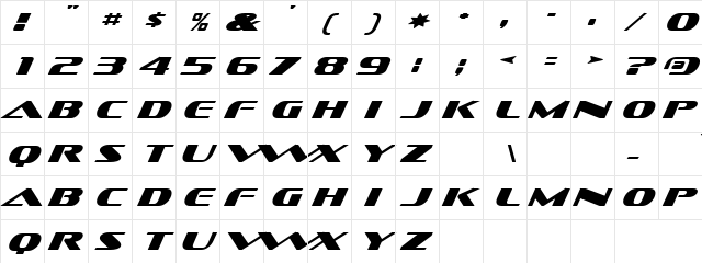 Treatment Regular font glyphpreview