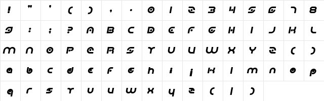 Planetary Orbiter Bold Italic font glyphpreview
