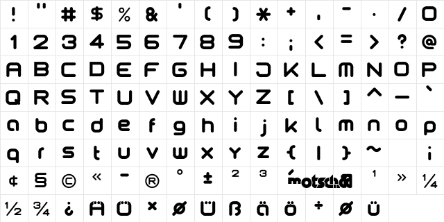 motschcc Regular font glyphpreview