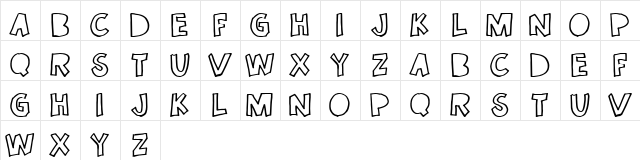 Once in a while Regular font glyphpreview