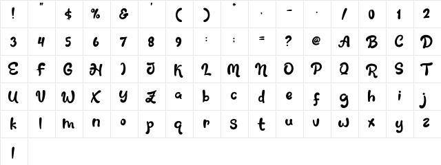 Fresh Mango Regular font glyphpreview