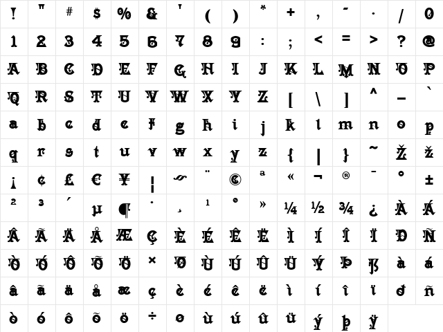 Surely You Jest NF Regular font glyphpreview