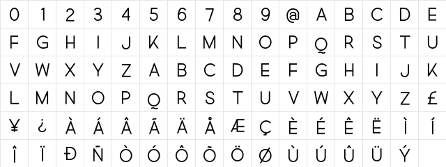 Quick Regular font glyphpreview