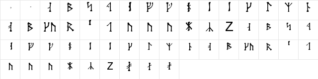 Futharken Regular font glyphpreview