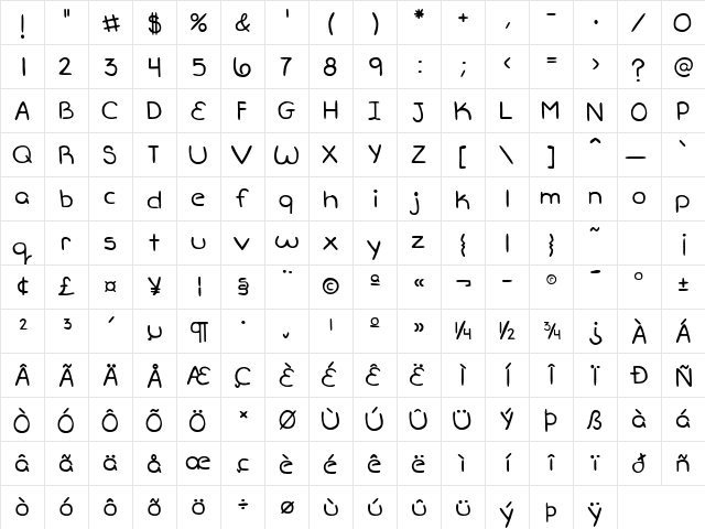 Mustard Regular font glyphpreview