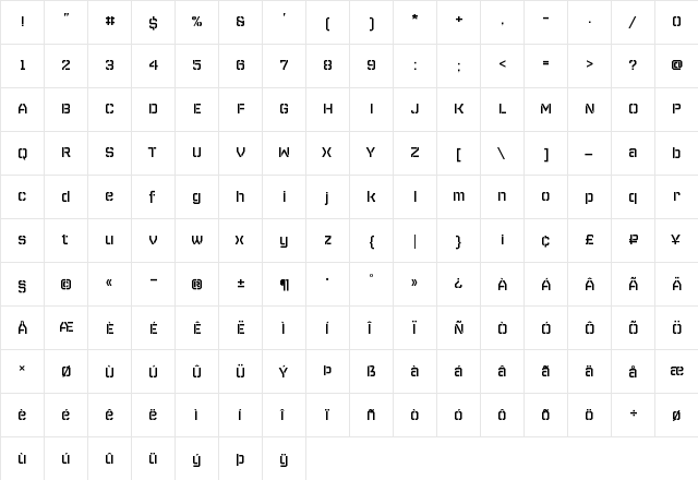 Skipper Stencil Regular font glyphpreview