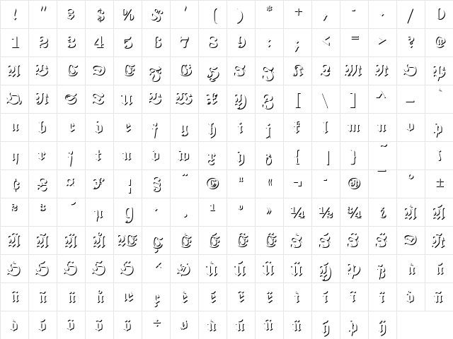 Fette Becker Fraktur OnlShad Regular font glyphpreview