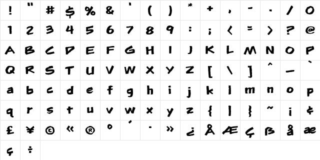 Flunkies BB Regular font glyphpreview