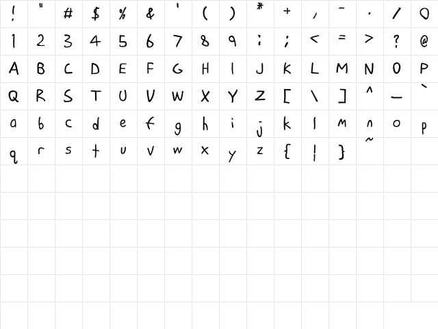 MichaelJamesNelson Delightfully Offbeat font glyphpreview