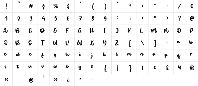 Salty Ocean Regular font glyphpreview