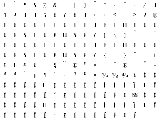 Quimbie Regular font glyphpreview