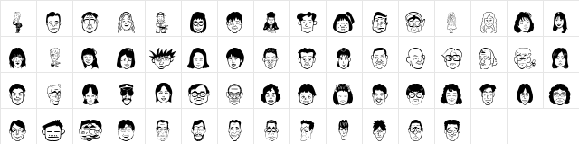 SakabePeople05 Regular font glyphpreview