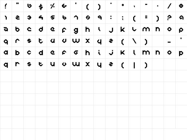 Charlie's Angles Regular font glyphpreview