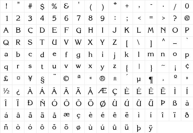 Korinna-Regular Regular font glyphpreview