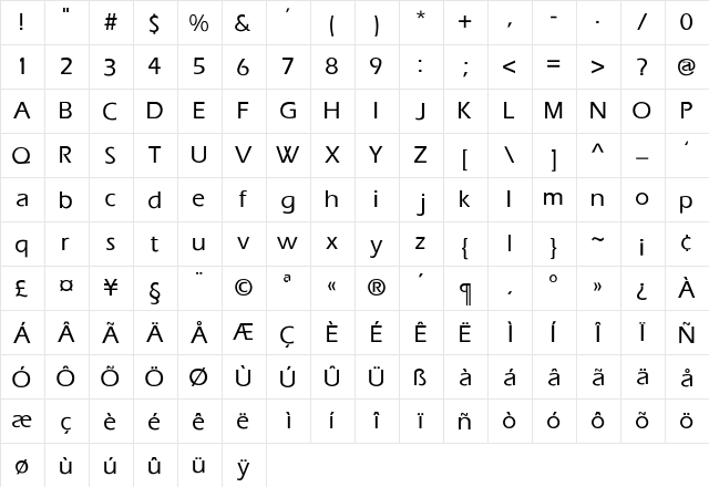 Eras-Medium-Medium Regular font glyphpreview