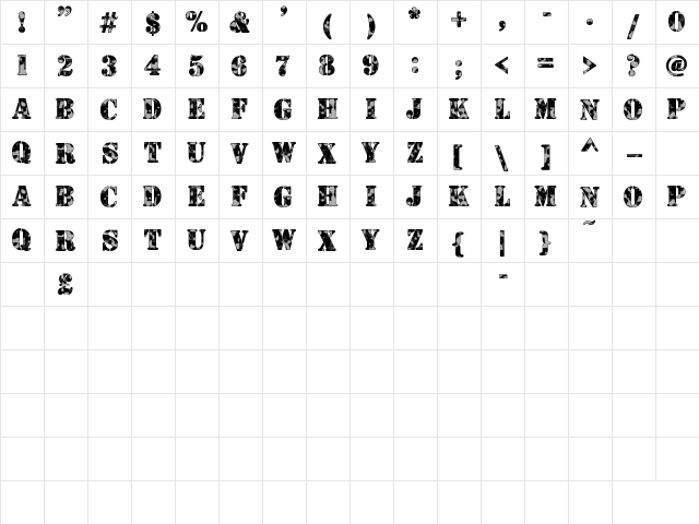 Camouflage Woodland Woodland font glyphpreview
