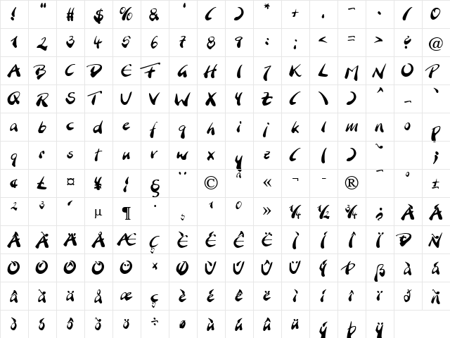 BranchingMouse Becker Normal font glyphpreview