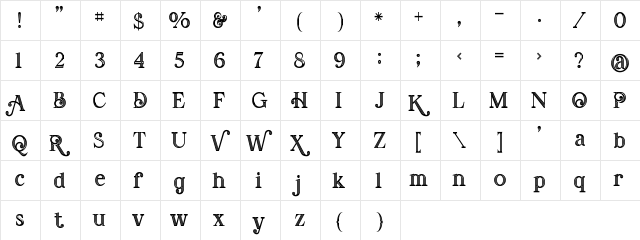 Amadeust inline Regular font glyphpreview