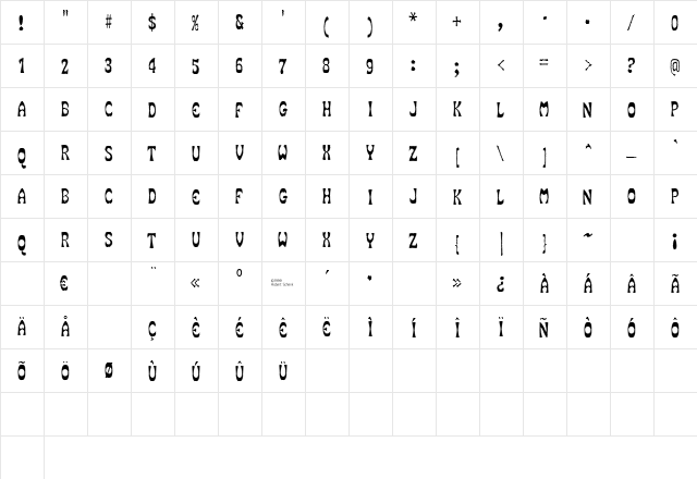 SmokeHouseWave Regular font glyphpreview