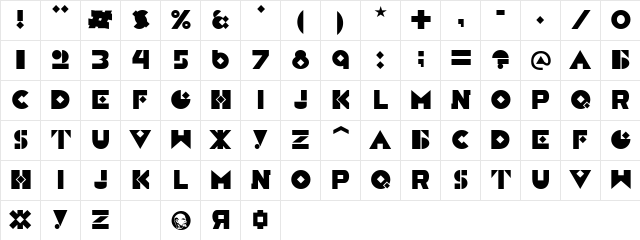 Constructivist Regular font glyphpreview