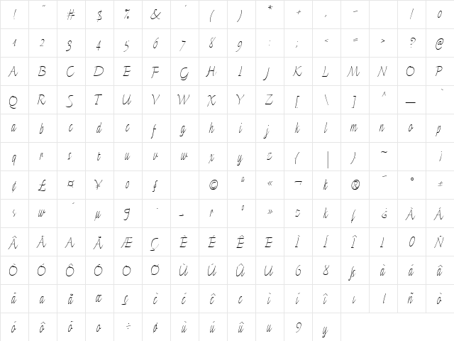 Fineline Micro font glyphpreview