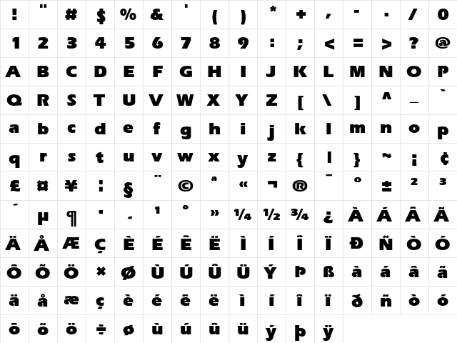 Eras Regular font glyphpreview