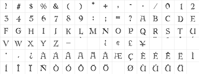 ErbarDeco DB Regular font glyphpreview