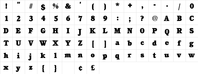 Chorea Display SSi Black font glyphpreview