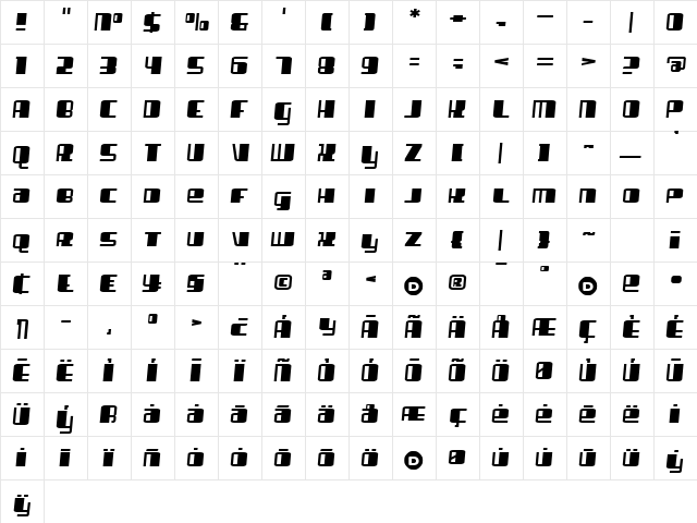 Flashlight Regular font glyphpreview