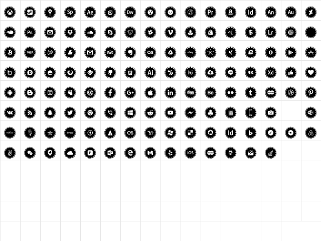 social icons Regular font glyphpreview