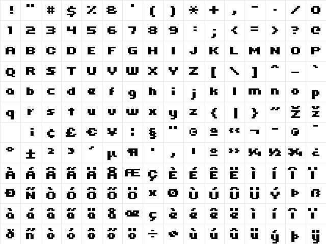 uni 05_63 Regular font glyphpreview