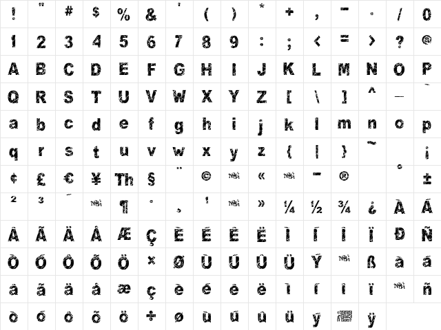 You Rook Marbelous Regular font glyphpreview