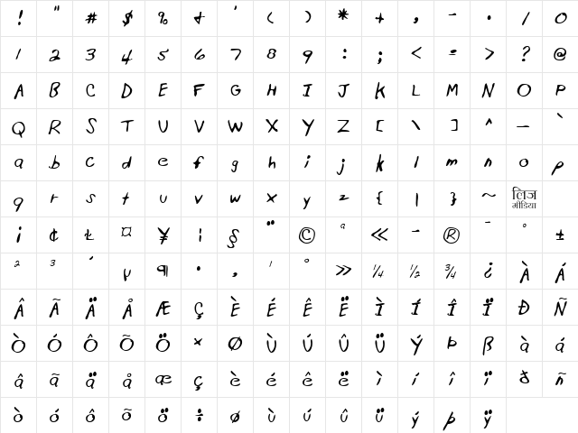 LEHN201 Regular font glyphpreview