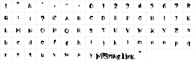 MissingLink Regular font glyphpreview