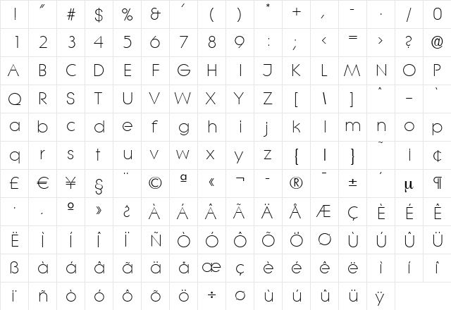 BradBecker-Light Regular font glyphpreview
