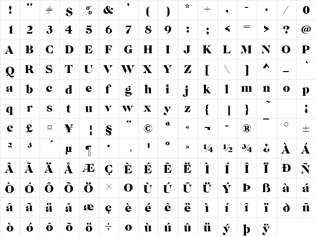 CaslonGraD Regular font glyphpreview