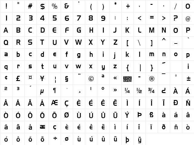 Slickerer Regular font glyphpreview