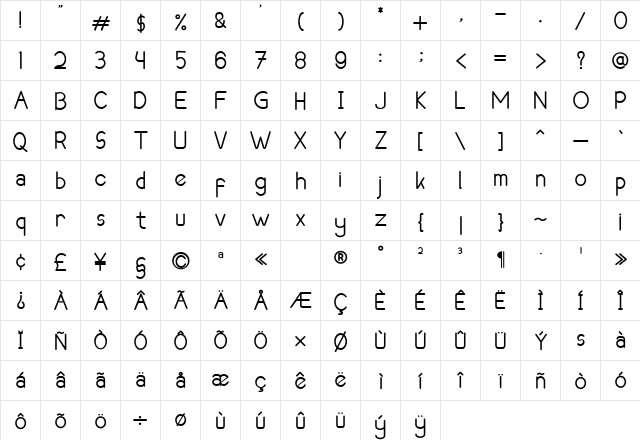 Vasgas Regular font glyphpreview